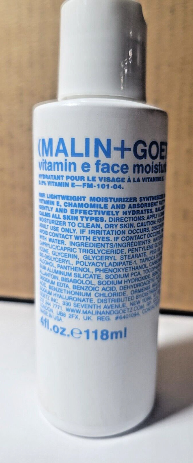 Malin + Goetz Vitamin E Face Moisturizer 4 Fl. Oz. 118ml SEALED AS PICTURED Malin + Goetz Vitamin E Face Moisturizer 4 Fl. Oz. 118ml SEALED AS PICTURED