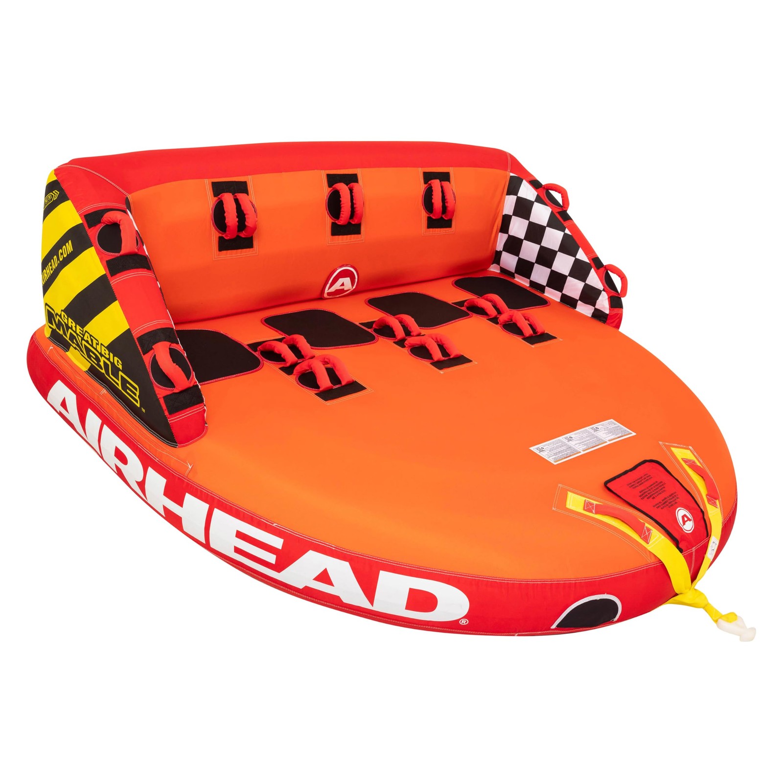 Airhead Great Big Mable Towable Tube for Boating, 1 - 4 Rider 4 Rider, Orange Airhead Great Big Mable Towable Tube for Boating, 1 - 4 Rider 4 Rider, Orange