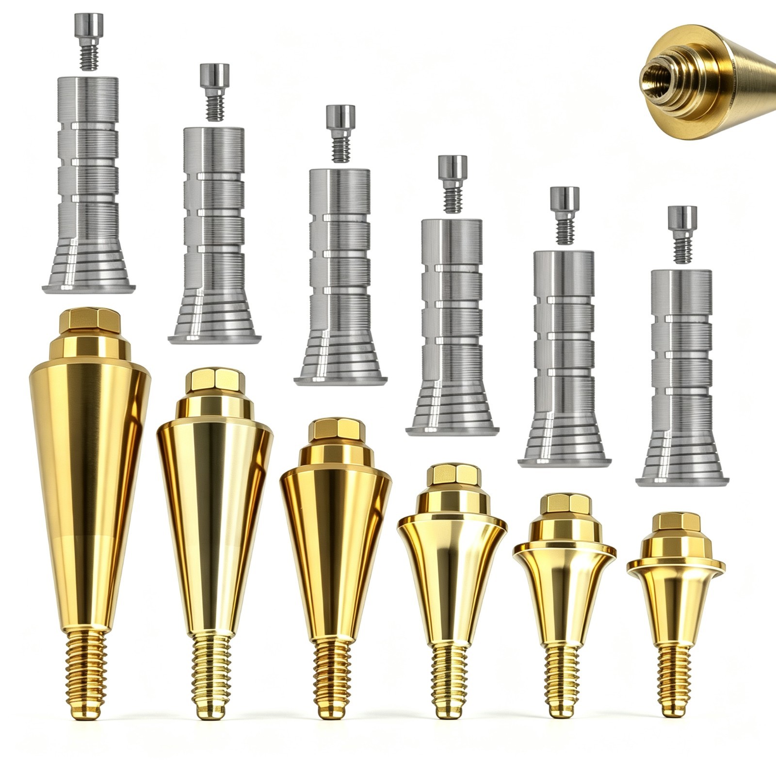 Dental Multi Unit Abutment 4.8mm Conical Connection NP/RP Titanium Set For Nobel