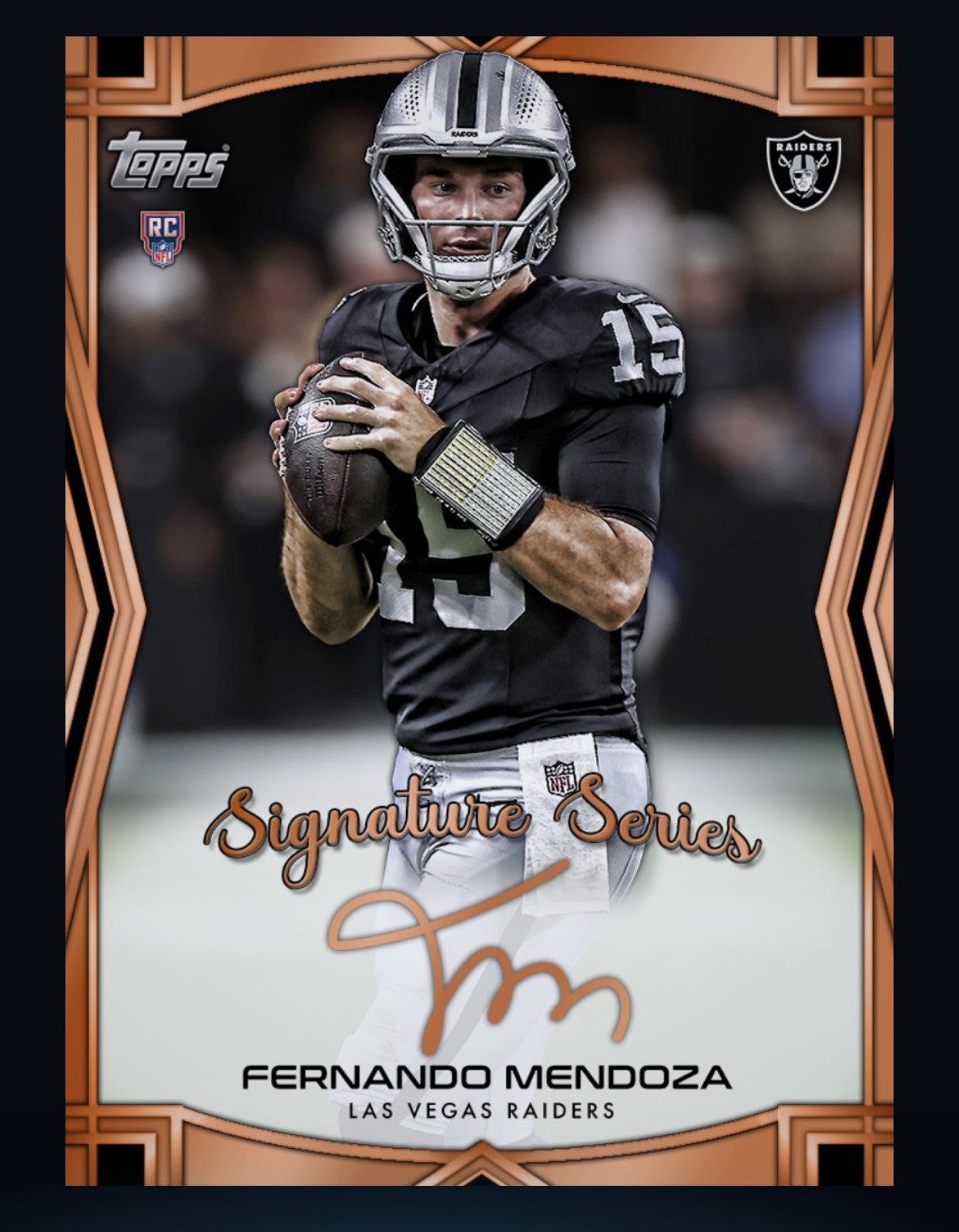 Topps NFL Collect 2026 DIGITAL Fernando Mendoza RC Bronze Signature Series RARE Topps NFL Collect 2026 DIGITAL Fernando Mendoza RC Bronze Signature Series RARE