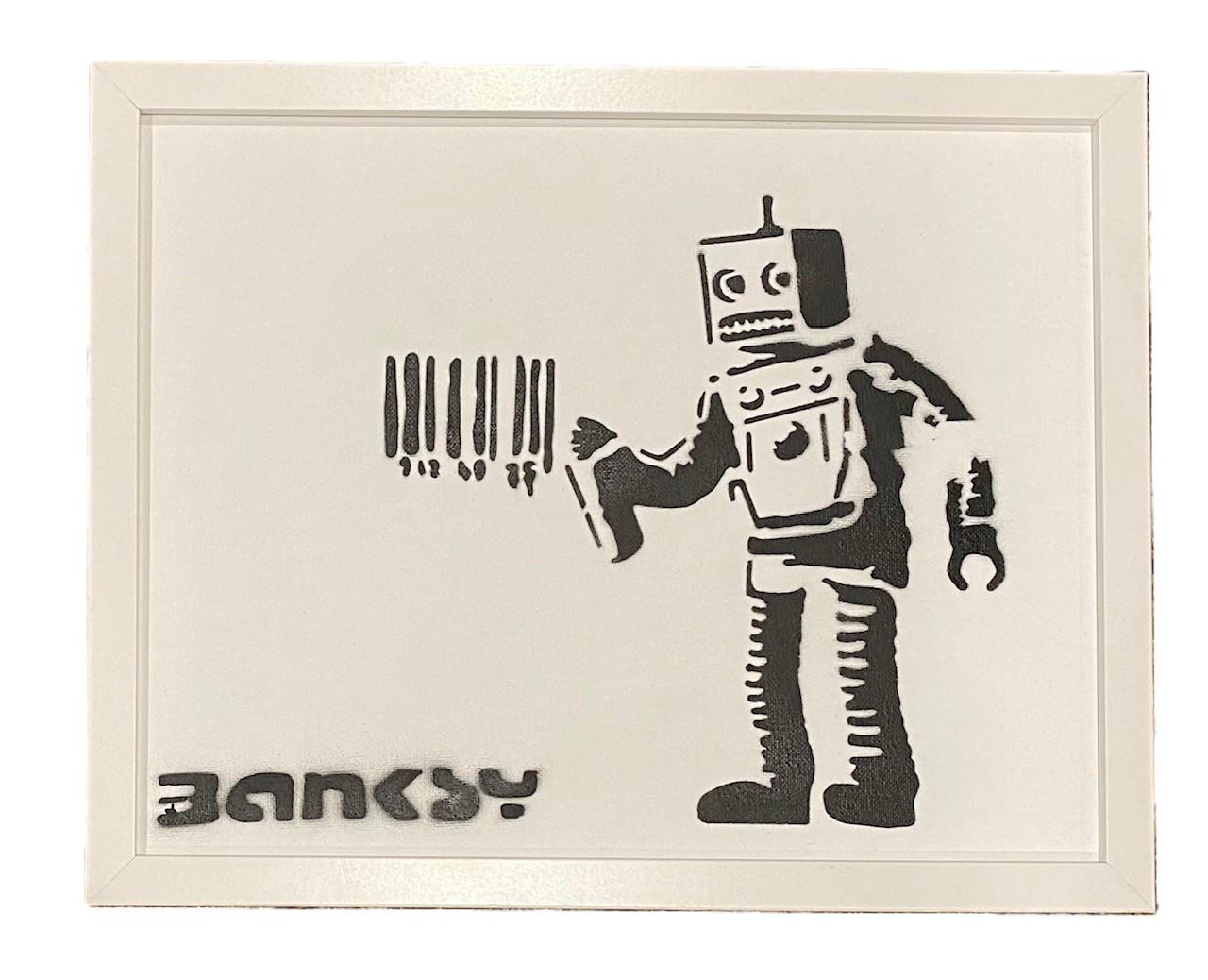 Banksy Graffiti Art Robot Painting 12x15
