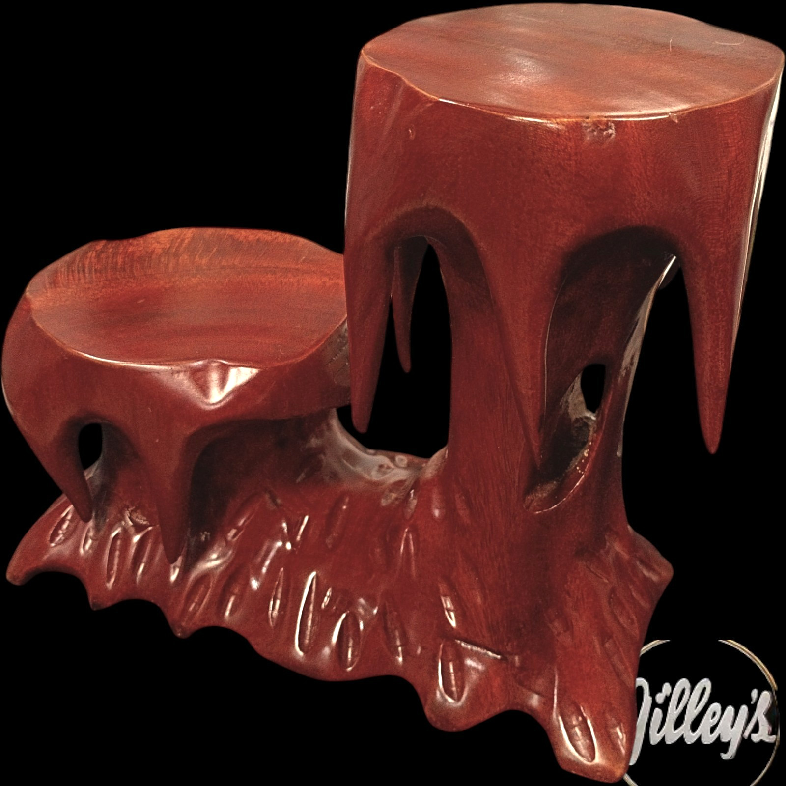Plant Stand OOAK Double Base Display Hand Carved Pedestal Shelves Bonsai Art Plant Stand OOAK Double Base Display Hand Carved Pedestal Shelves Bonsai Art
