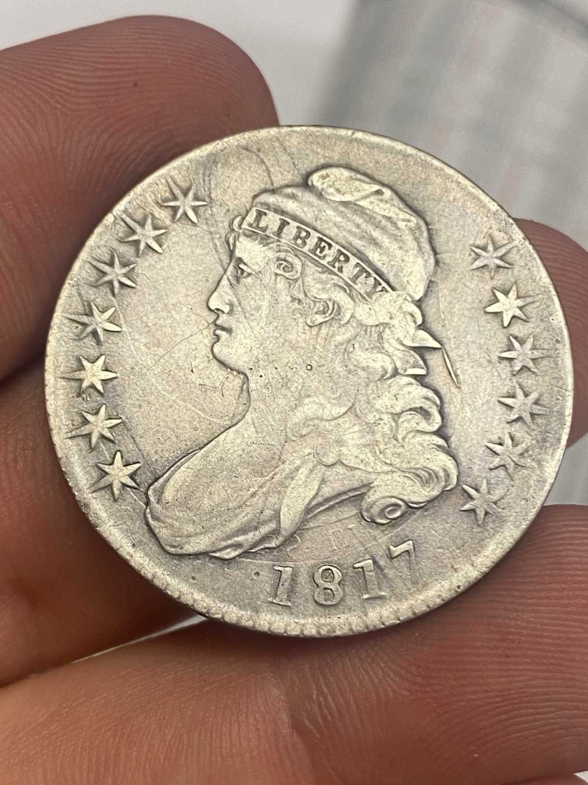 1817 O-111a Heavy Clashed Dies U.S Silver Bust Half Dollar**** Rare + High Grade 1817 O-111a Heavy Clashed Dies U.S Silver Bust Half Dollar**** Rare + High Grade