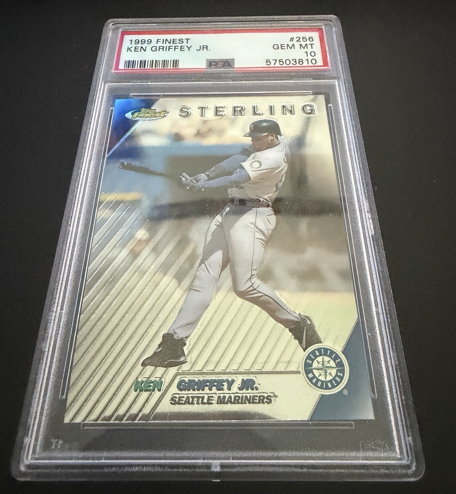 1999 Topps Finest Sterling Ken Griffey Jr #256 PSA 10 GEM Pop 59 1999 Topps Finest Sterling Ken Griffey Jr #256 PSA 10 GEM Pop 59
