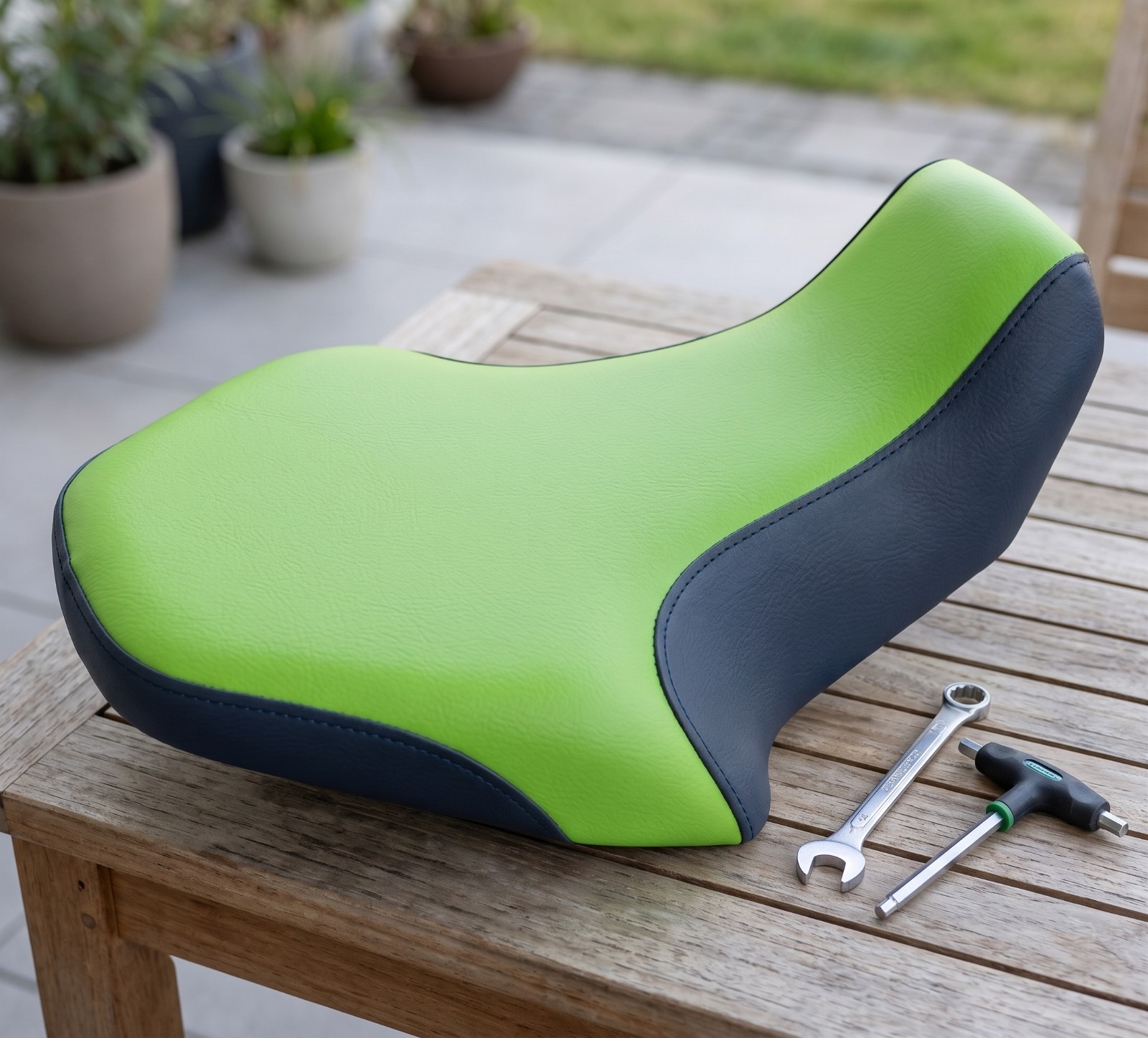 Kawasaki KFX80 Seat Cover For 2003 To 2006 Models Green Black  Vinyl Seat Cover
