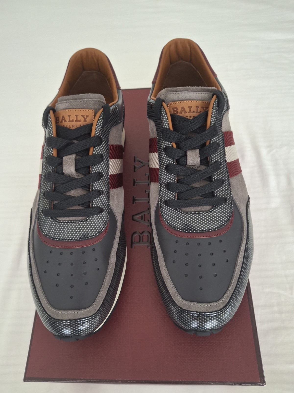 Bally Aston/Carbon Calf Laminated Sneakers. Bally Aston/Carbon Calf Laminated Sneakers.