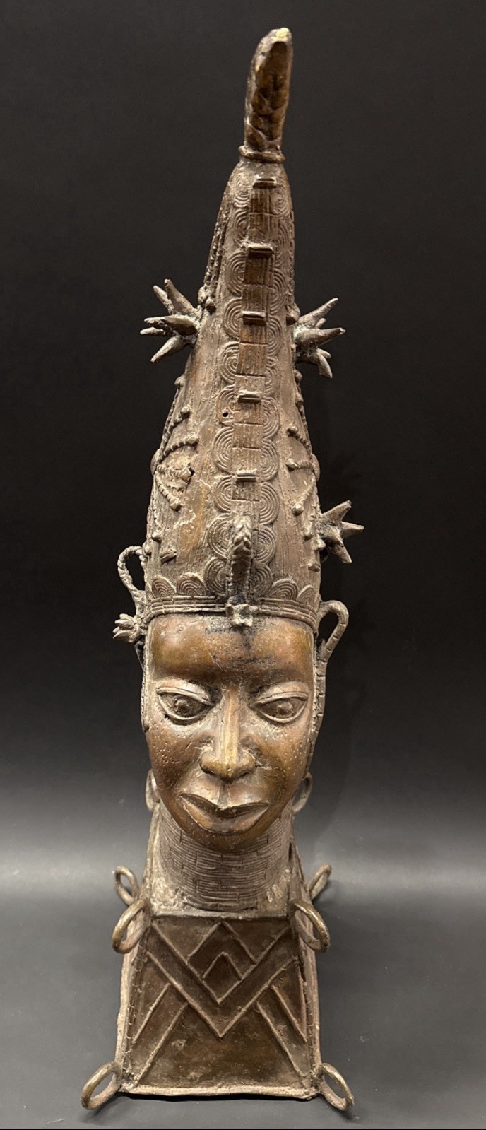 ANTIQUE Large Benin Bronze Sculpture HEAD BUST From Private Collection ANTIQUE Large Benin Bronze Sculpture HEAD BUST From Private Collection
