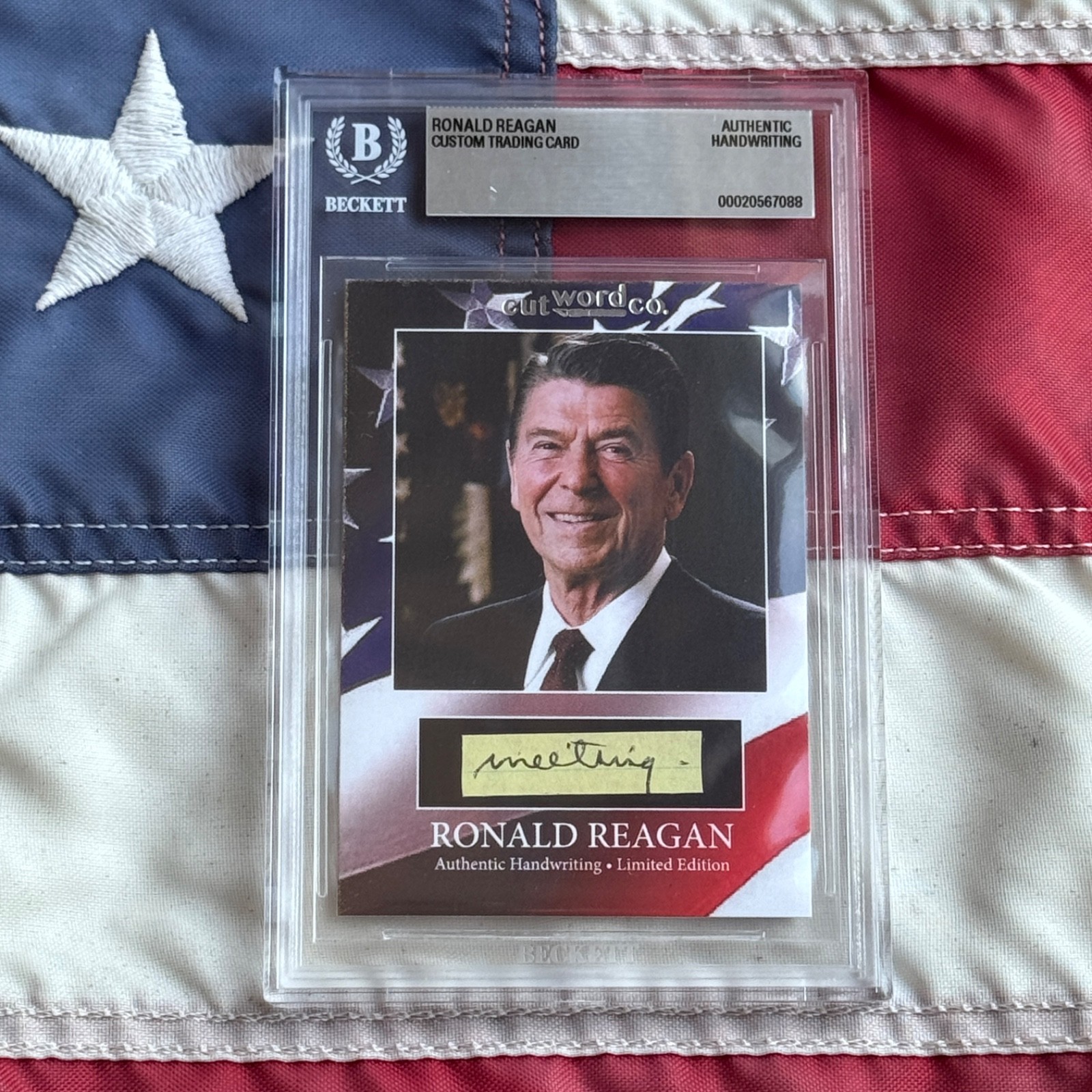 Ronald Reagan Handwritten Word Cut from an Autograph Letter Signed Beckett BAS
