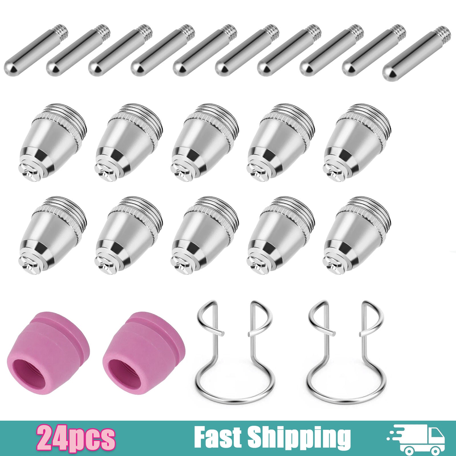 24pcs For SG-55, AG-60, WSD-60, CUT50 60 Plasma Cutter Torch Consumables Tip Kit