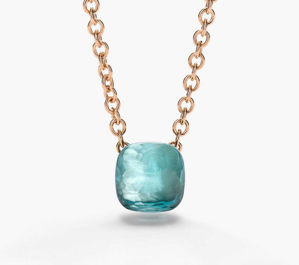Pomellato Iconica Natural Sky Blue topaz Pendants,925 Sterling Silver Pendants