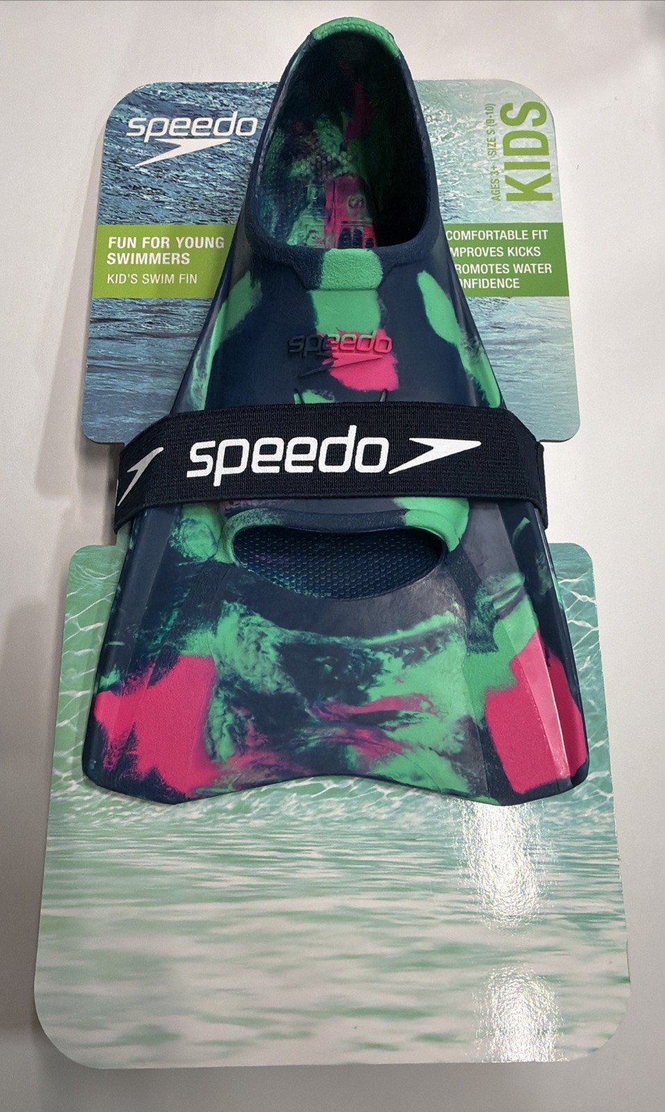 Speedo Kids Swim Fins Comfort Fit Improves Confidence Multicolor Teal NEW S/M Speedo Kids Swim Fins Comfort Fit Improves Confidence Multicolor Teal NEW S/M