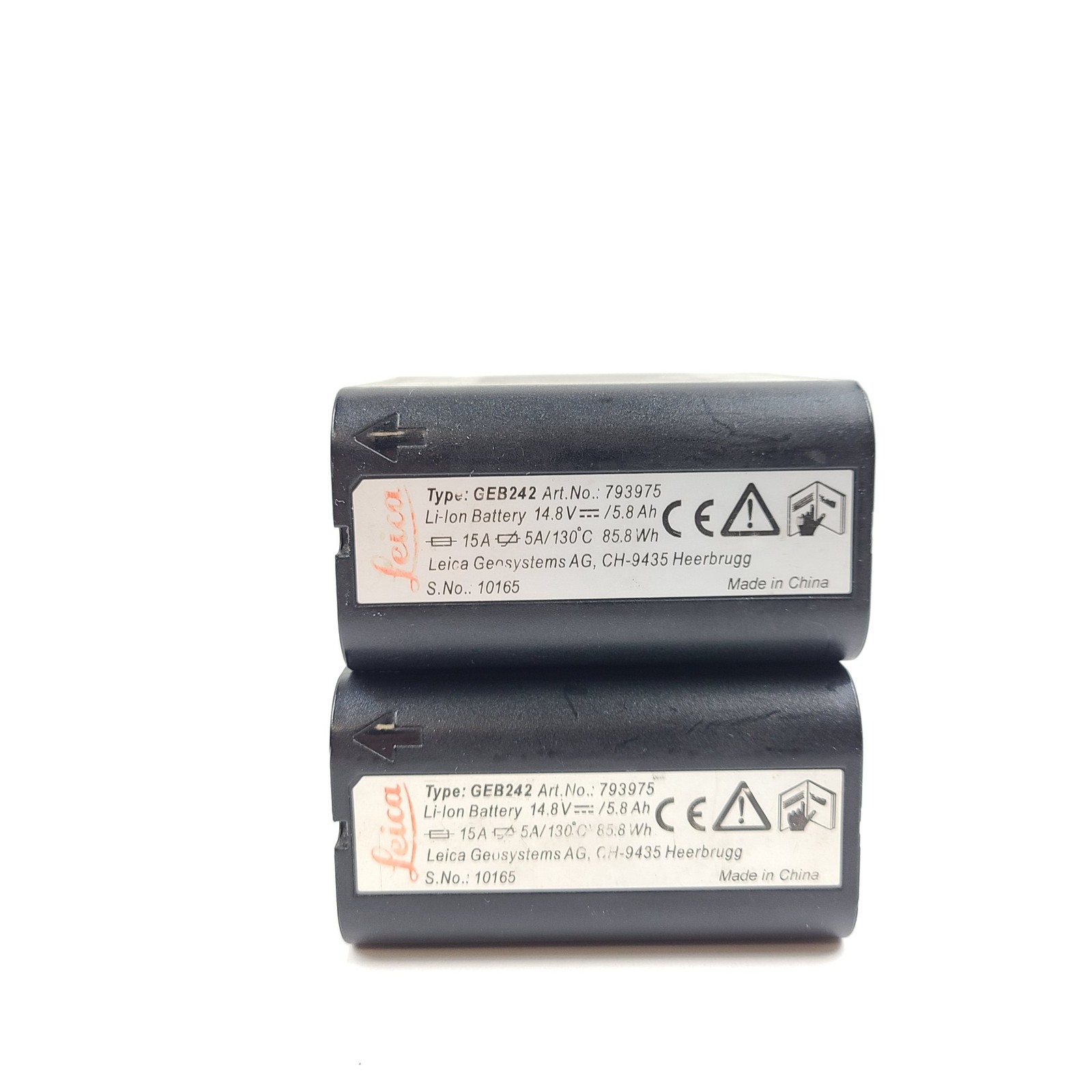 2x Original Leica 793975 GEB242 Batteries 14.8 V/5.8 Ah