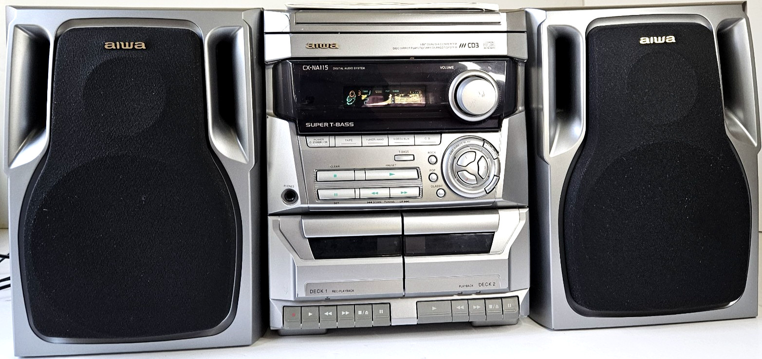 Aiwa CX-NA115 Digital Audio System Super T-Bass CD Stereo Aiwa CX-NA115 Digital Audio System Super T-Bass CD Stereo