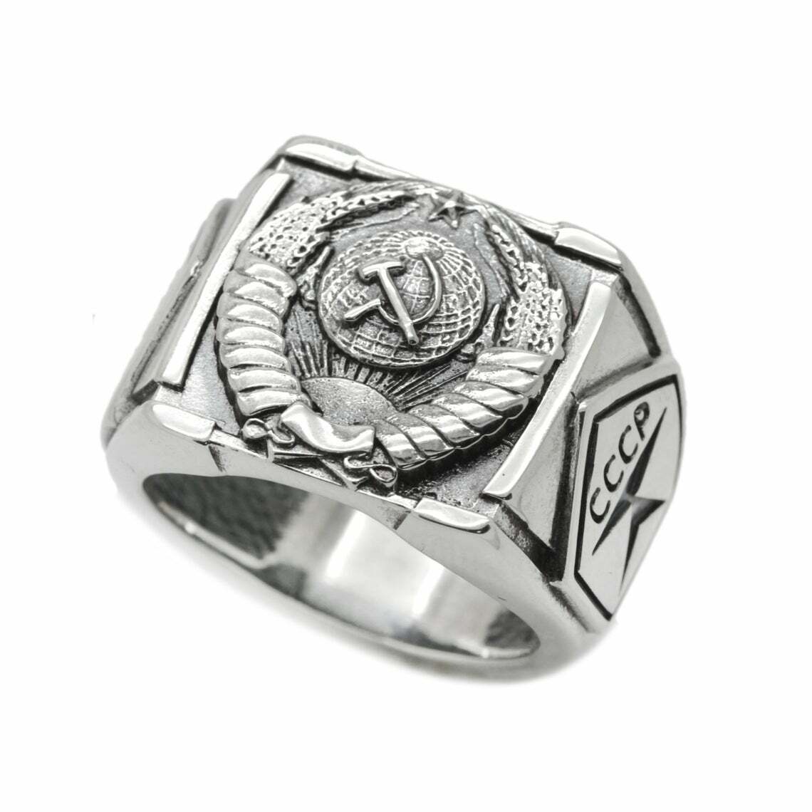 USSR Soviet Heraldry, Emblems of the Soviet Republics Ring Sterling Silver 925 USSR Soviet Heraldry, Emblems of the Soviet Republics Ring Sterling Silver 925