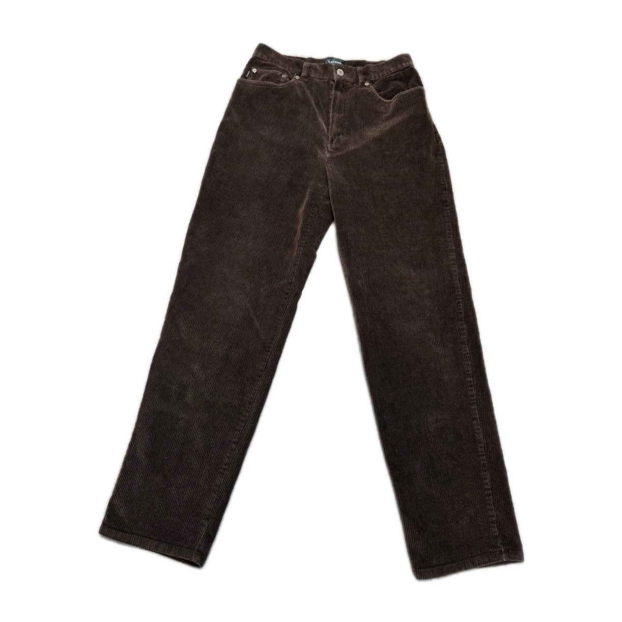 VTG Y2K Lauren Ralph Lauren Dark Brown Corduroy Straight Leg Pants Sz 8 Stretch VTG Y2K Lauren Ralph Lauren Dark Brown Corduroy Straight Leg Pants Sz 8 Stretch