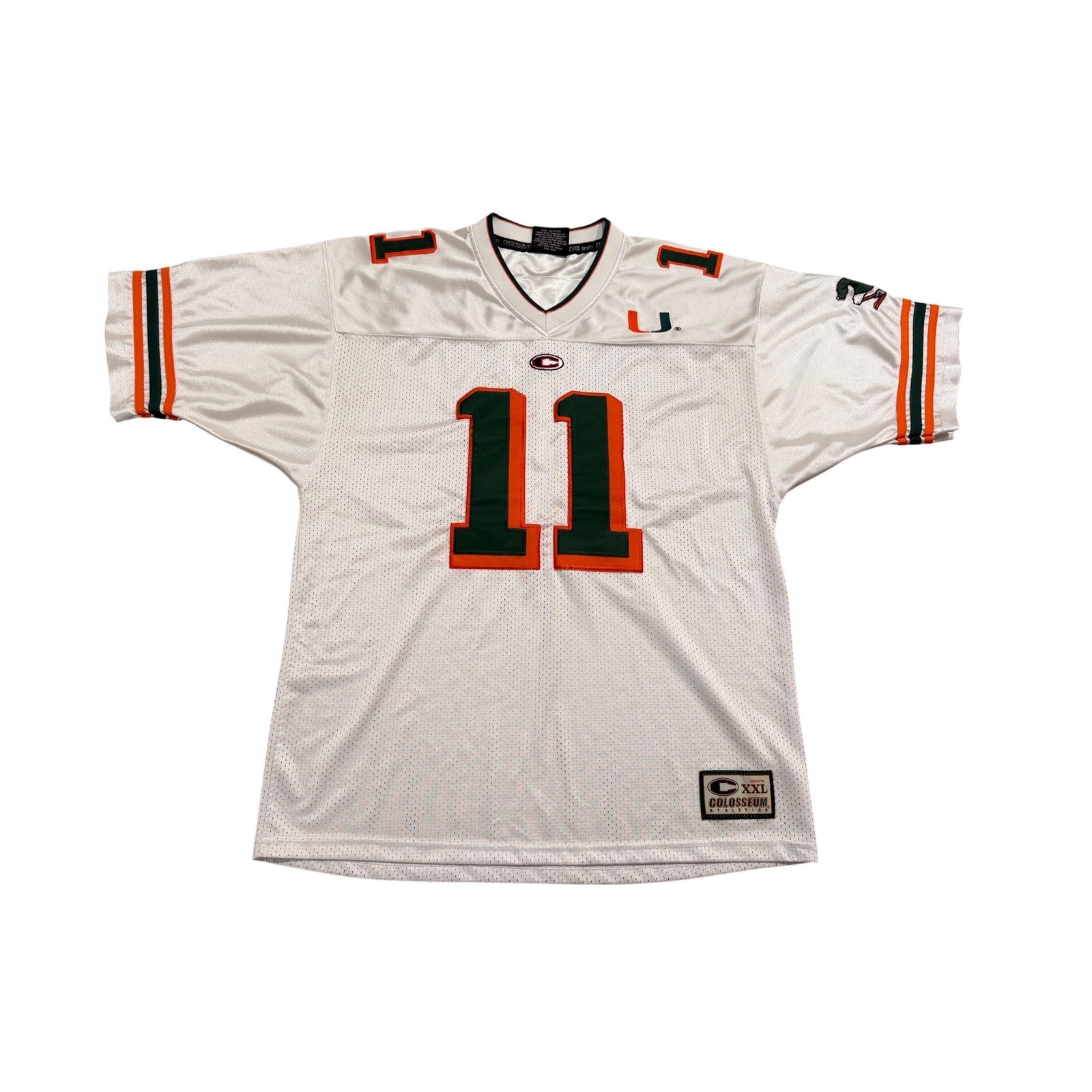 Colosseum Miami Hurricanes Football Jersey Mens Medium White #11 Mesh