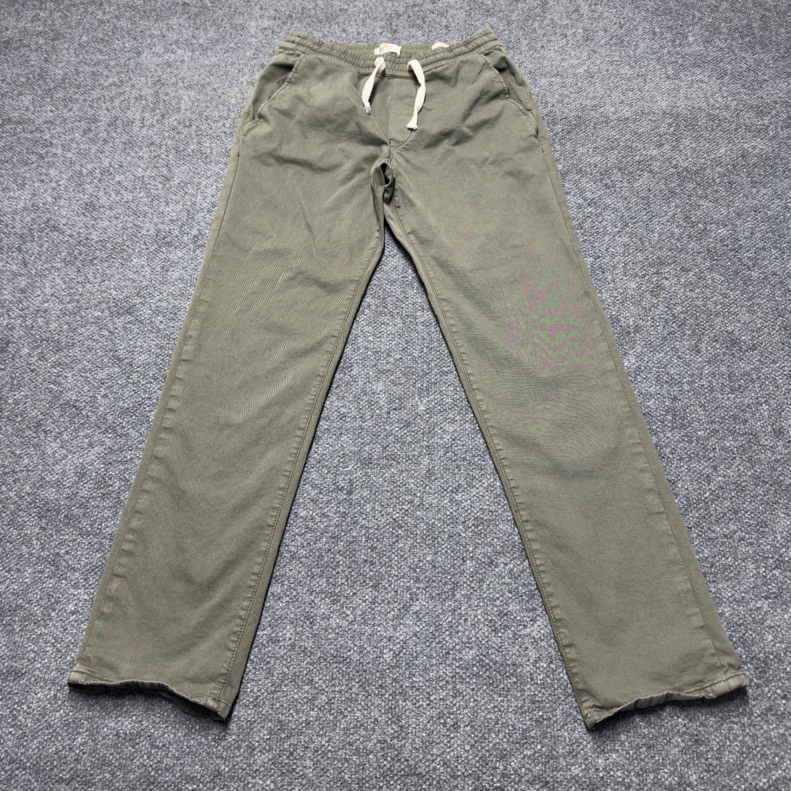 Marine Layer Saturday Slim Fit Pants Men Medium Olive Green Organic Cotton Pant