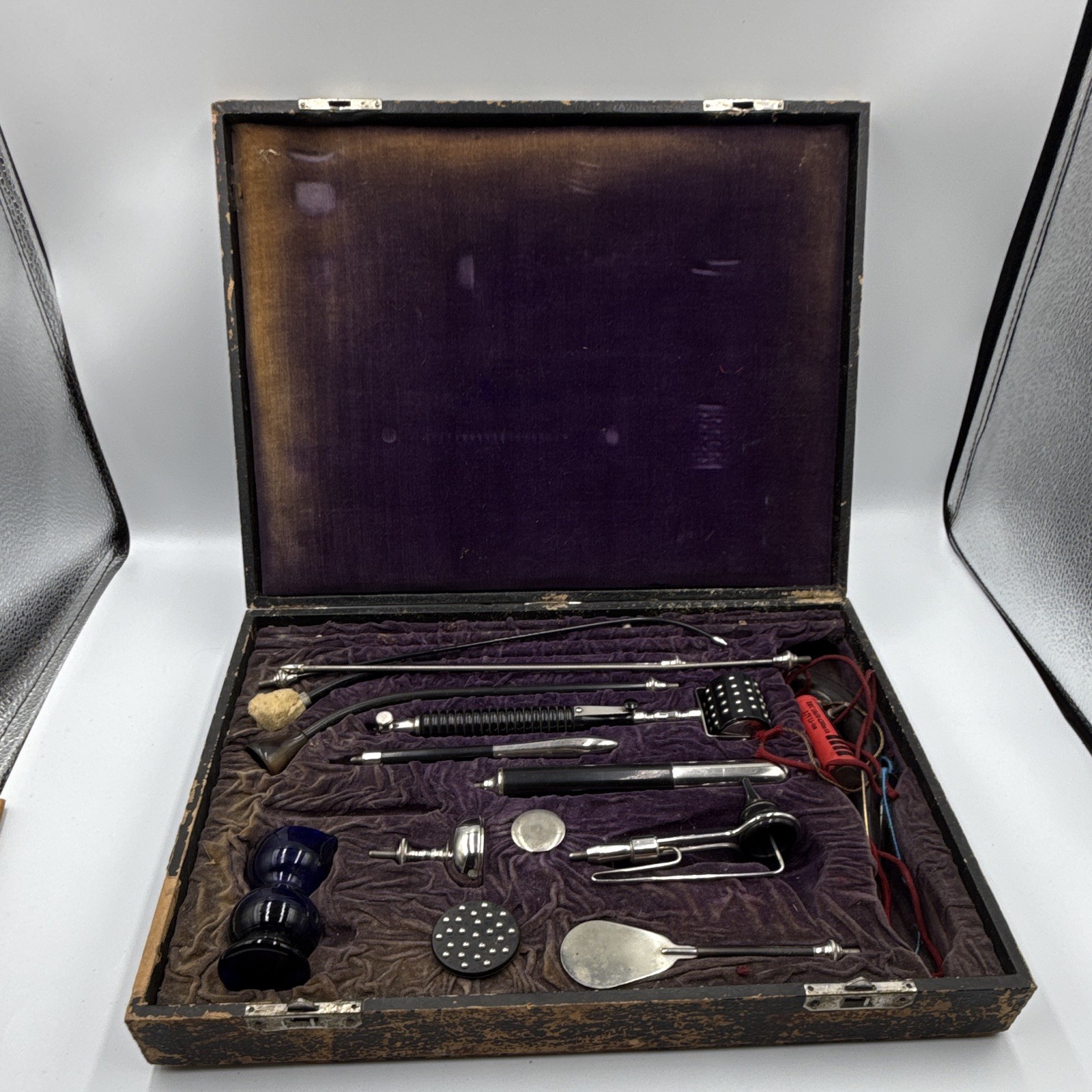 Antique Vintage Surgical ENT Electrotherapy Set Complete With Case 