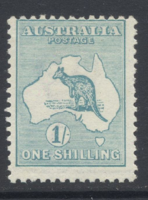Australia 1913 1/- blue-green SG11a Mint Cat £140