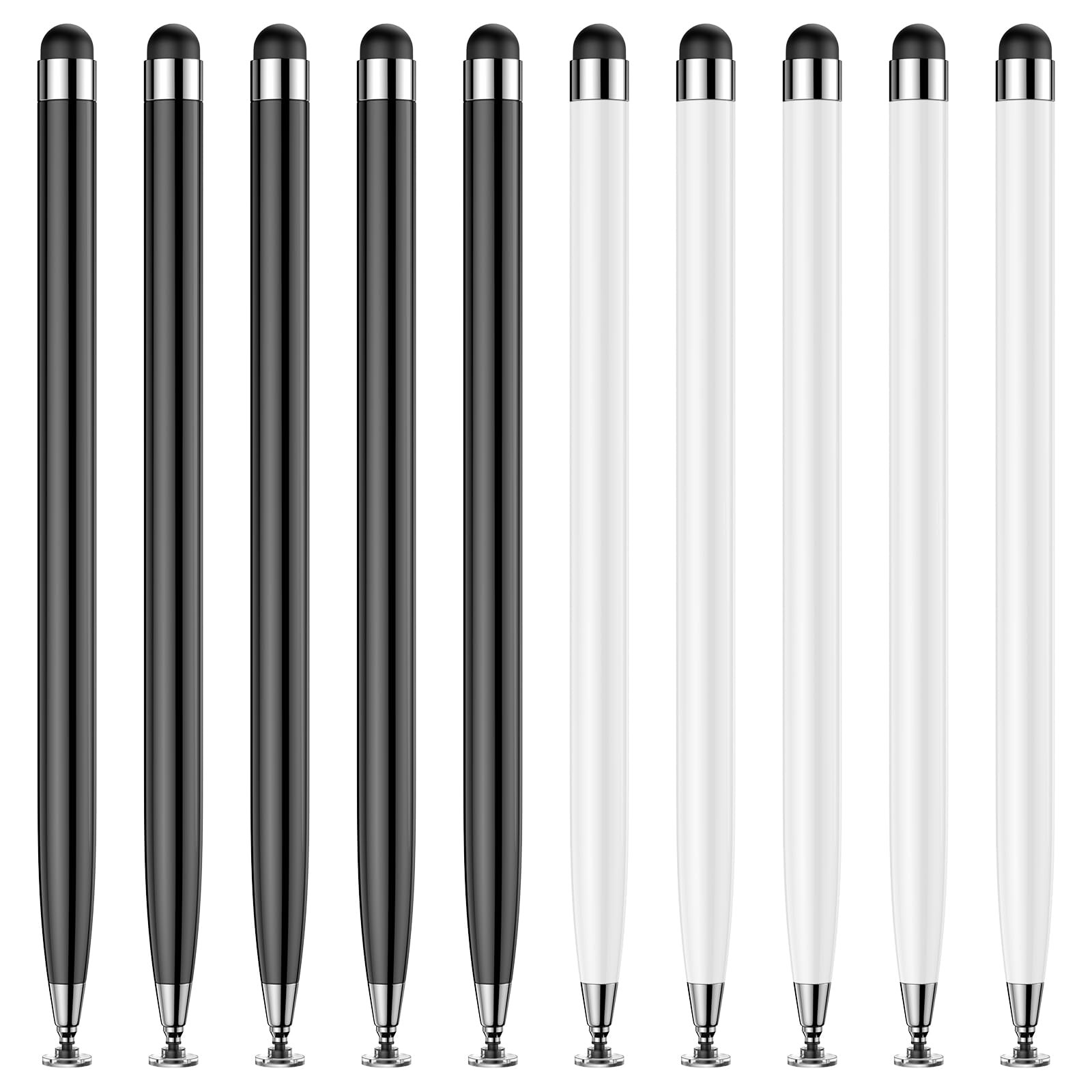 10-Pack Stylus Pens for Touchscreens - Dual-Tip Design for iPad, Tablets & More