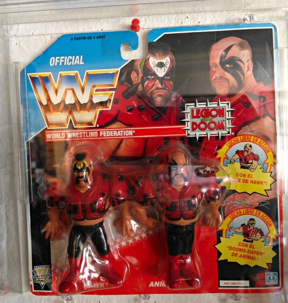WWF Hasbro Legion of Doom LOD Hawk & Animal Wrestling Road Warriors With Case WWF Hasbro Legion of Doom LOD Hawk & Animal Wrestling Road Warriors With Case