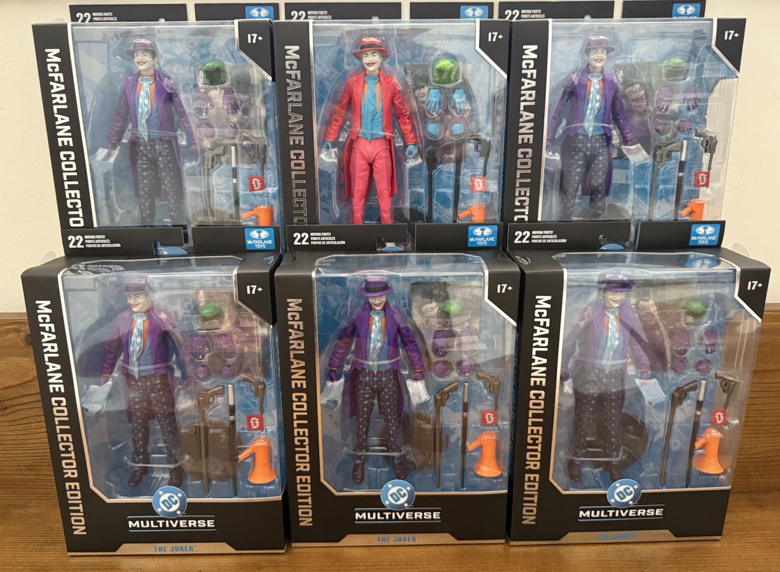 McFarlane DC Multiverse Case of 6 Joker BATMAN 89 1989 Collector Edition W/Chase