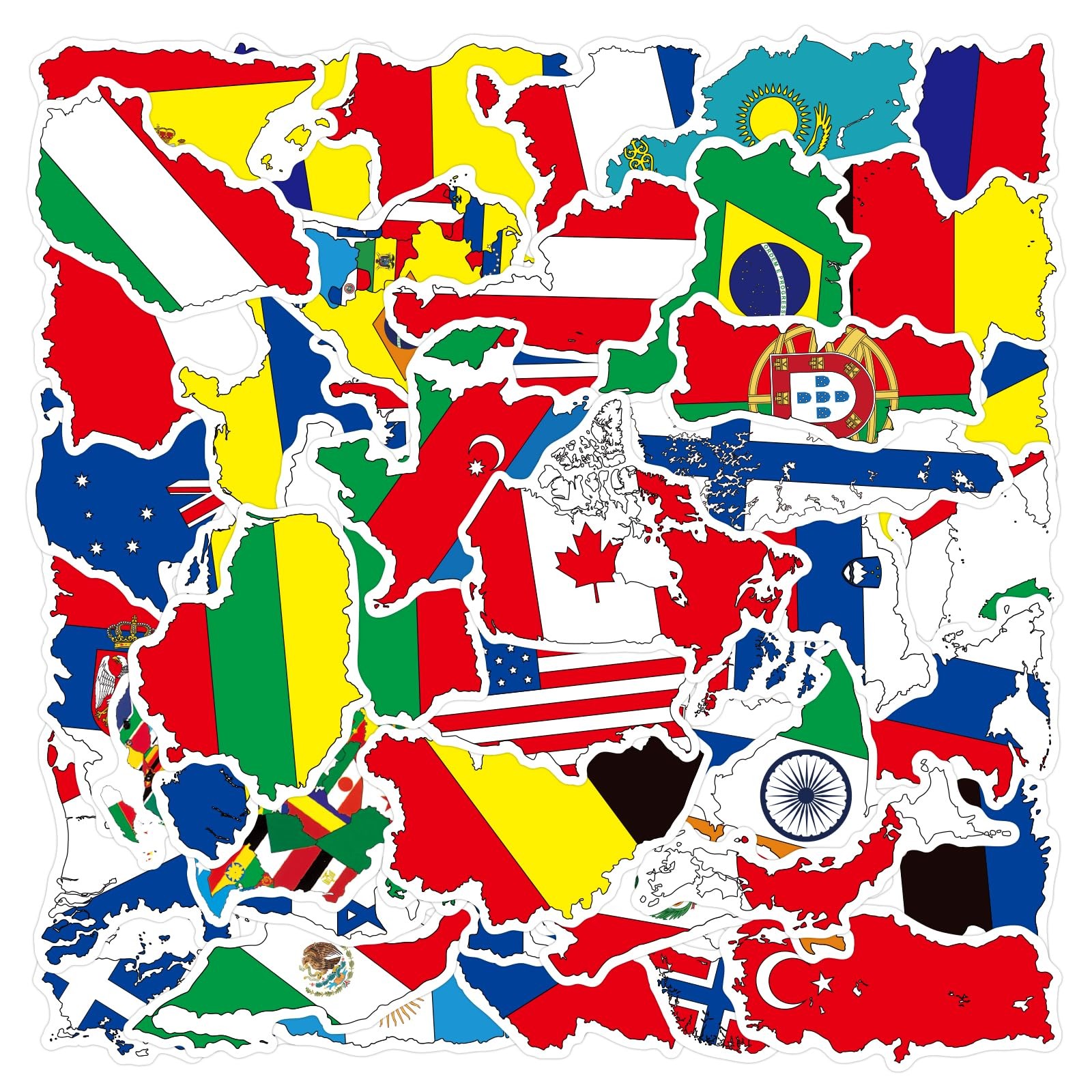 FMOST 50 Pcs World Country Flag Stickers Map Waterproof Small Global Pc6 FMOST 50 Pcs World Country Flag Stickers Map Waterproof Small Global Pc6