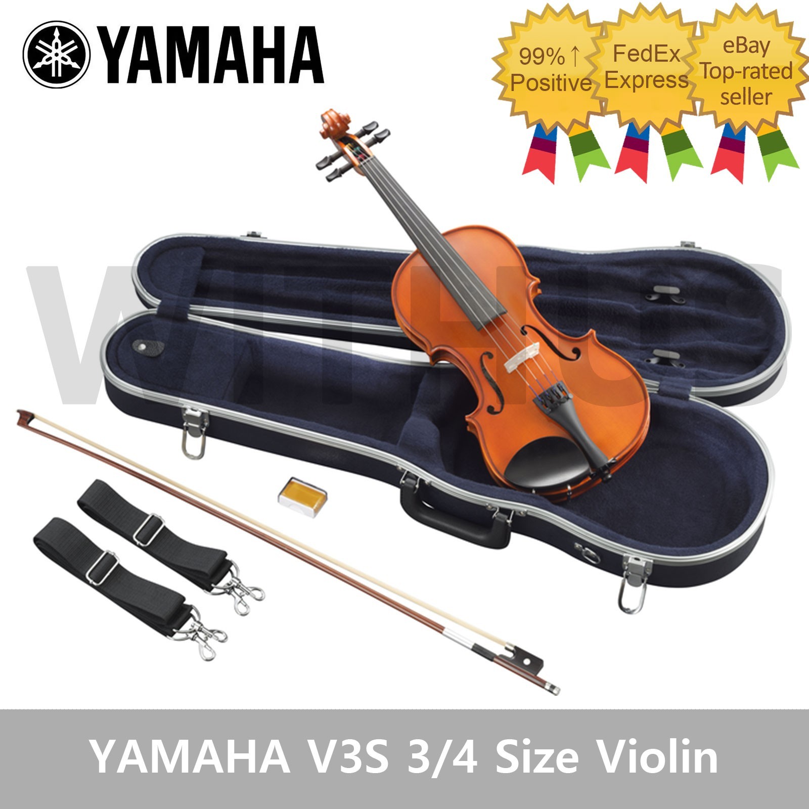 YAMAHA V3S 3/4 Size Violin Beginner Student Acoustic Set w/ Case Bow Rosin * YAMAHA V3S 3/4 Size Violin Beginner Student Acoustic Set w/ Case Bow Rosin *