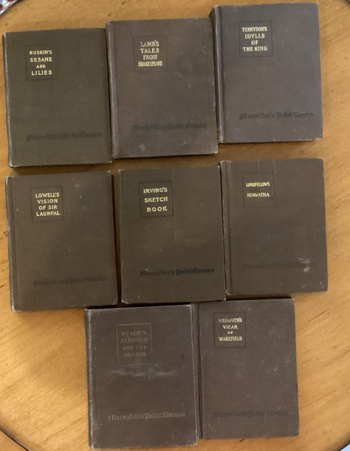8 Vintage Macmillan’s Pocket Classics:Longfellow, Shakespeare, Tennyson…