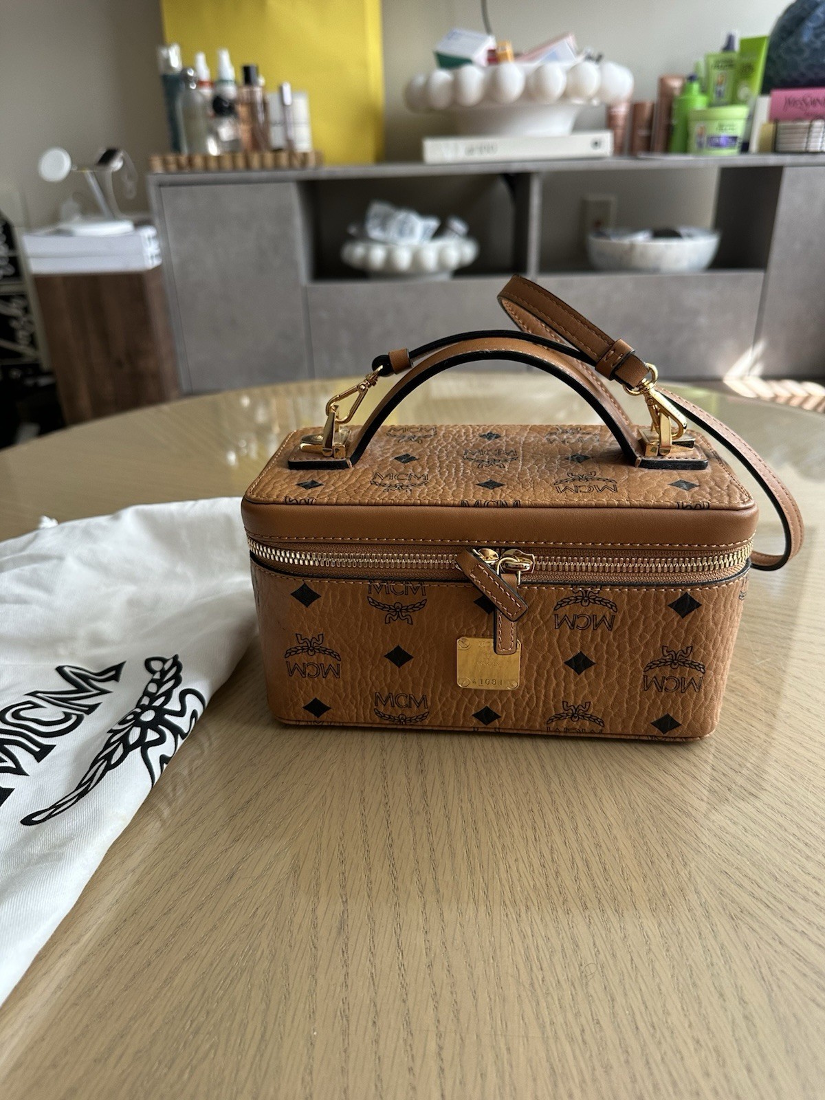 MCM Vanity Bag Cognac