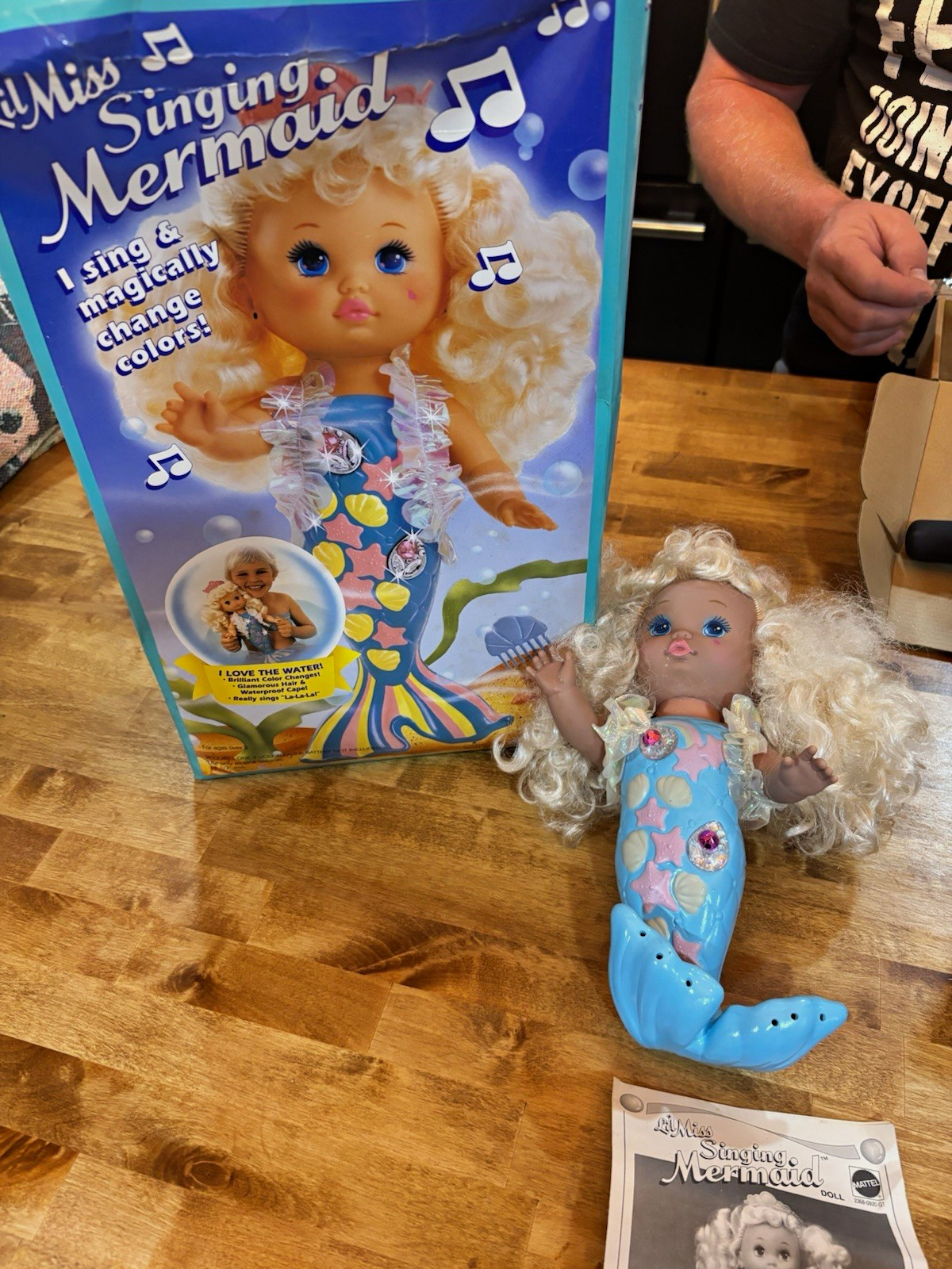 Vintage 1991 Mattel Lil Miss Singing Mermaid Doll WORKS Original Box Instruction