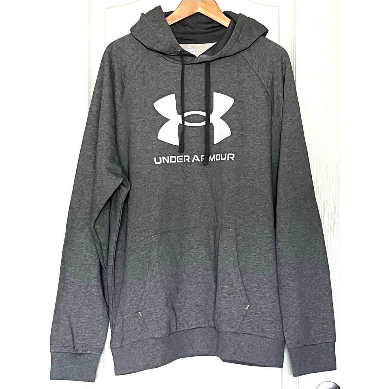 NWOT Under Armour Men\'s Rival Fleece Big Logo Hoodie XL Gray