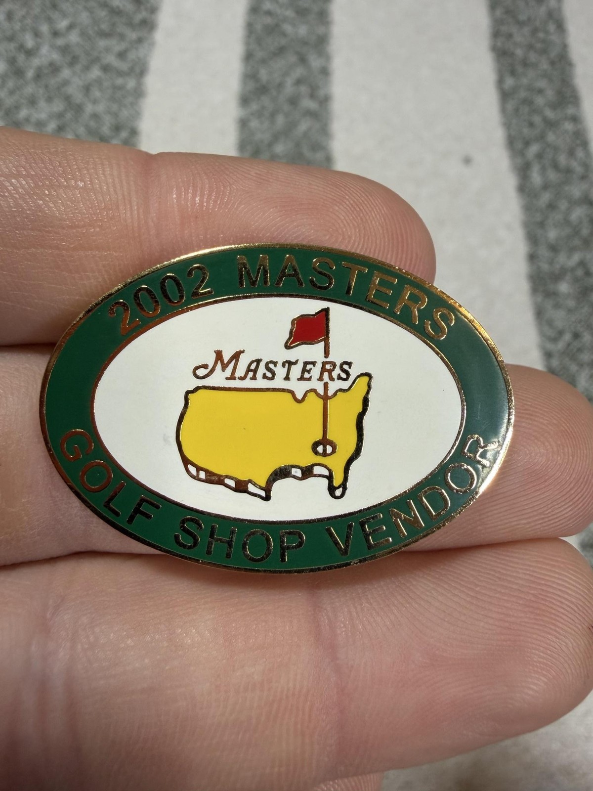 Vintage Masters 2002 Golf Shop Vendor Pin Button Green Augusta National Vintage Masters 2002 Golf Shop Vendor Pin Button Green Augusta National