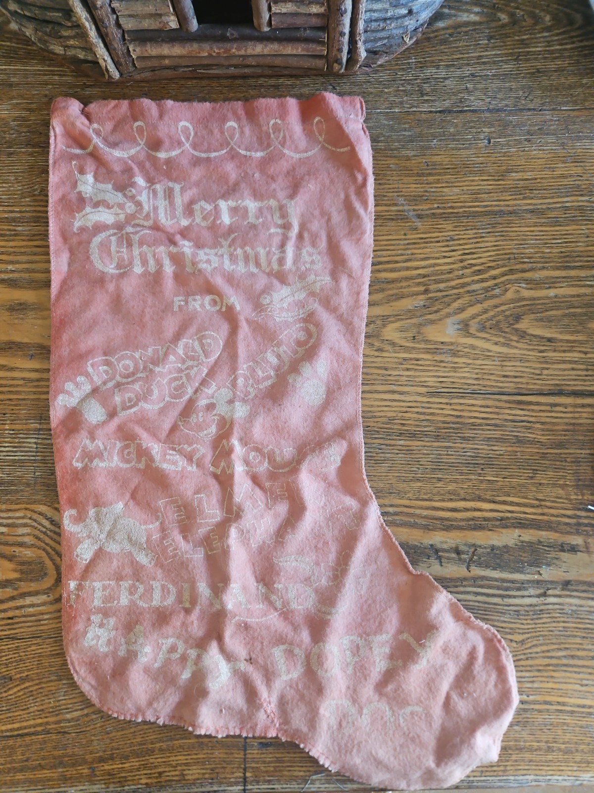 RARE 1930's Walt Disney Christmas Stocking Mickey Mouse Pluto Donald Duck MORE RARE 1930's Walt Disney Christmas Stocking Mickey Mouse Pluto Donald Duck MORE