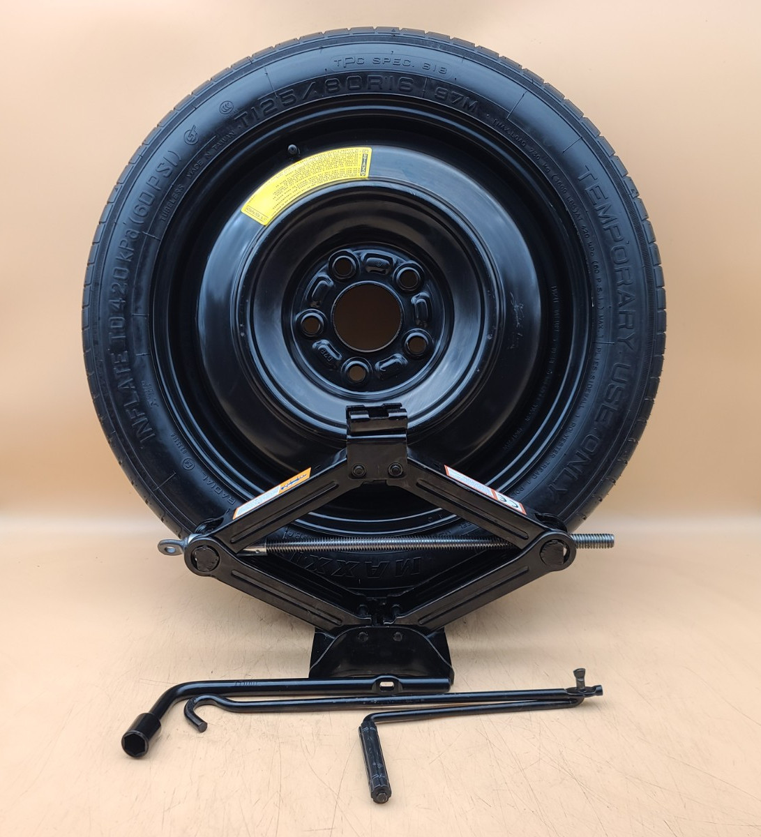 SPARE TIRE W/JACK KIT 16'' FITS: 2014-2021 MAZDA 6 COMPACT DONUT (NEW TIRE)