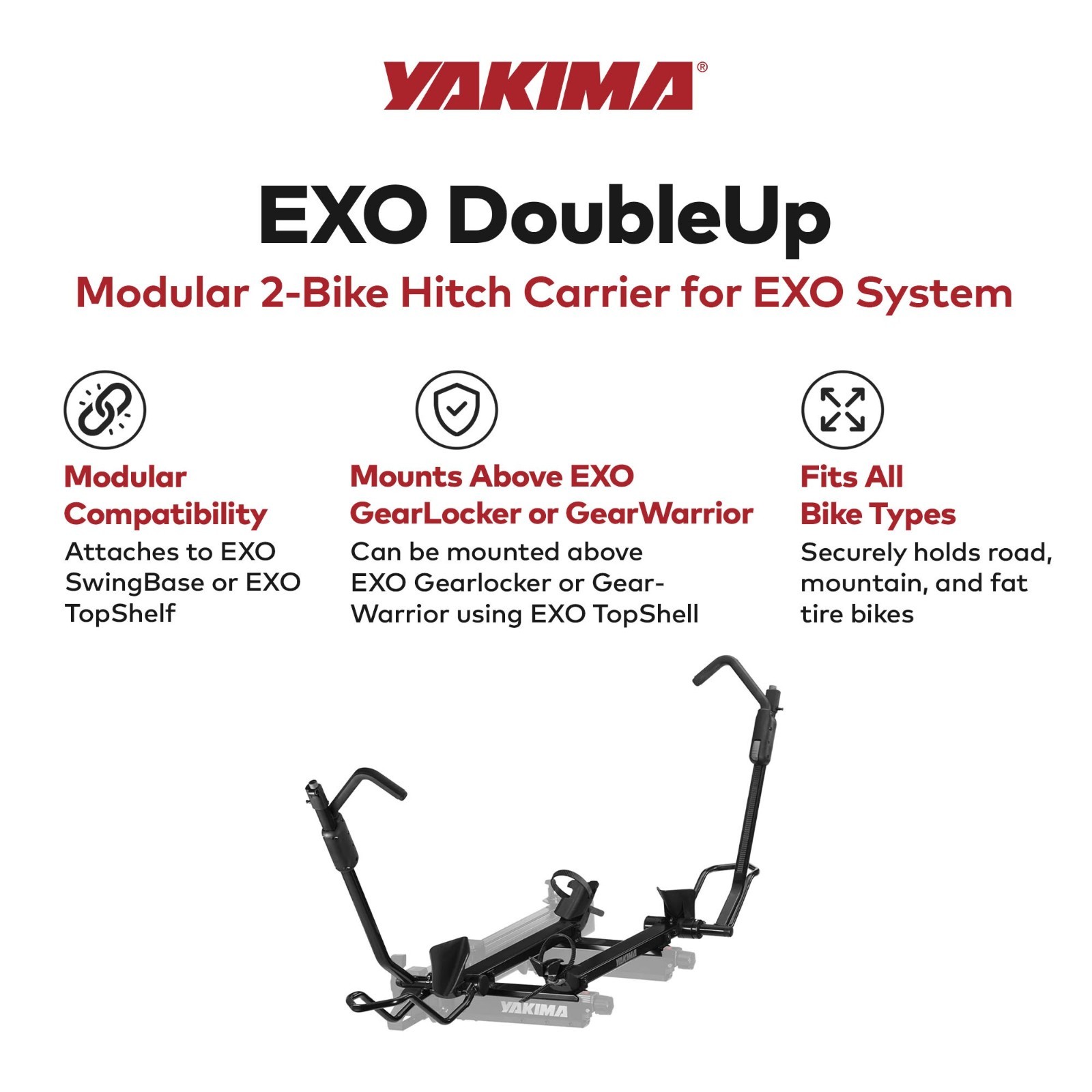 Yakima Hitch Attachment for EXO System DoubleUp- 2 Bike Rack - Black 8002722