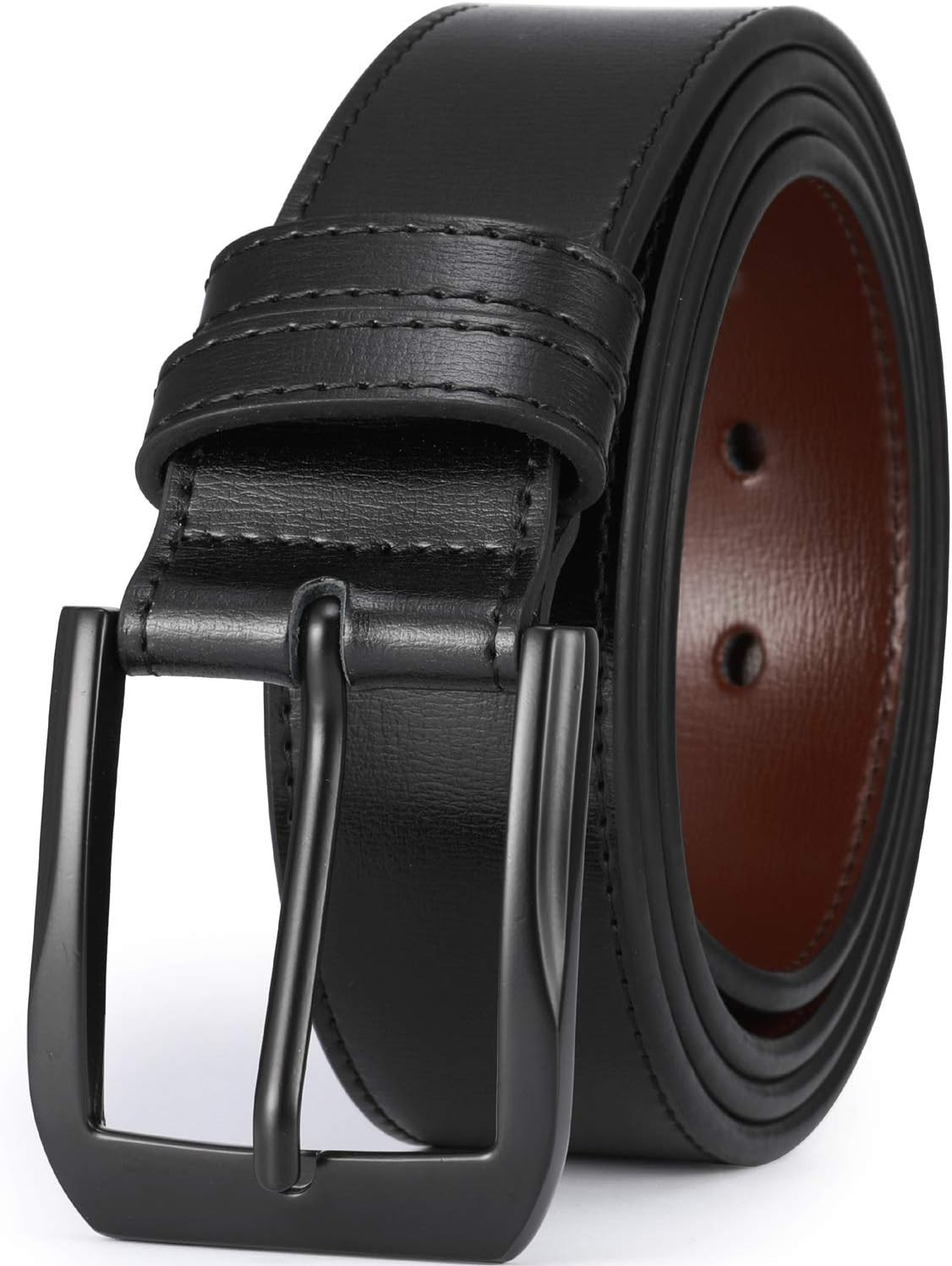 Men’S Casual Leather Jeans Belts 1 1/2” Wide 4MM Thick Alloy Prong Buckle Work D