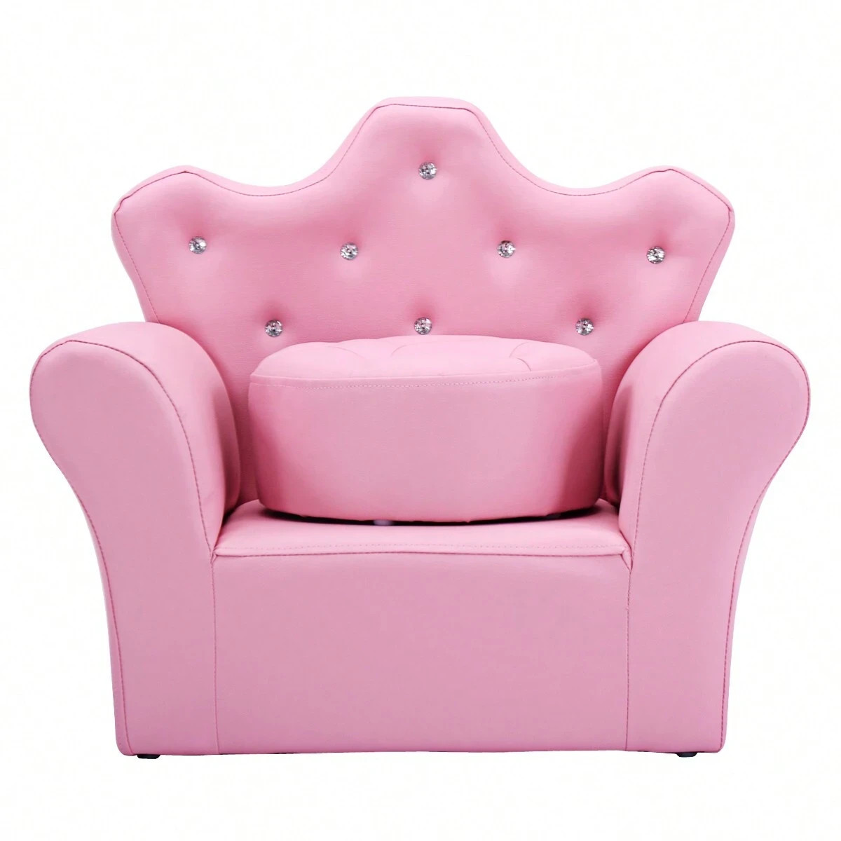 New Cute Kids Sofa Princess Toddler Couch Pink Chair Gift Ottoman
