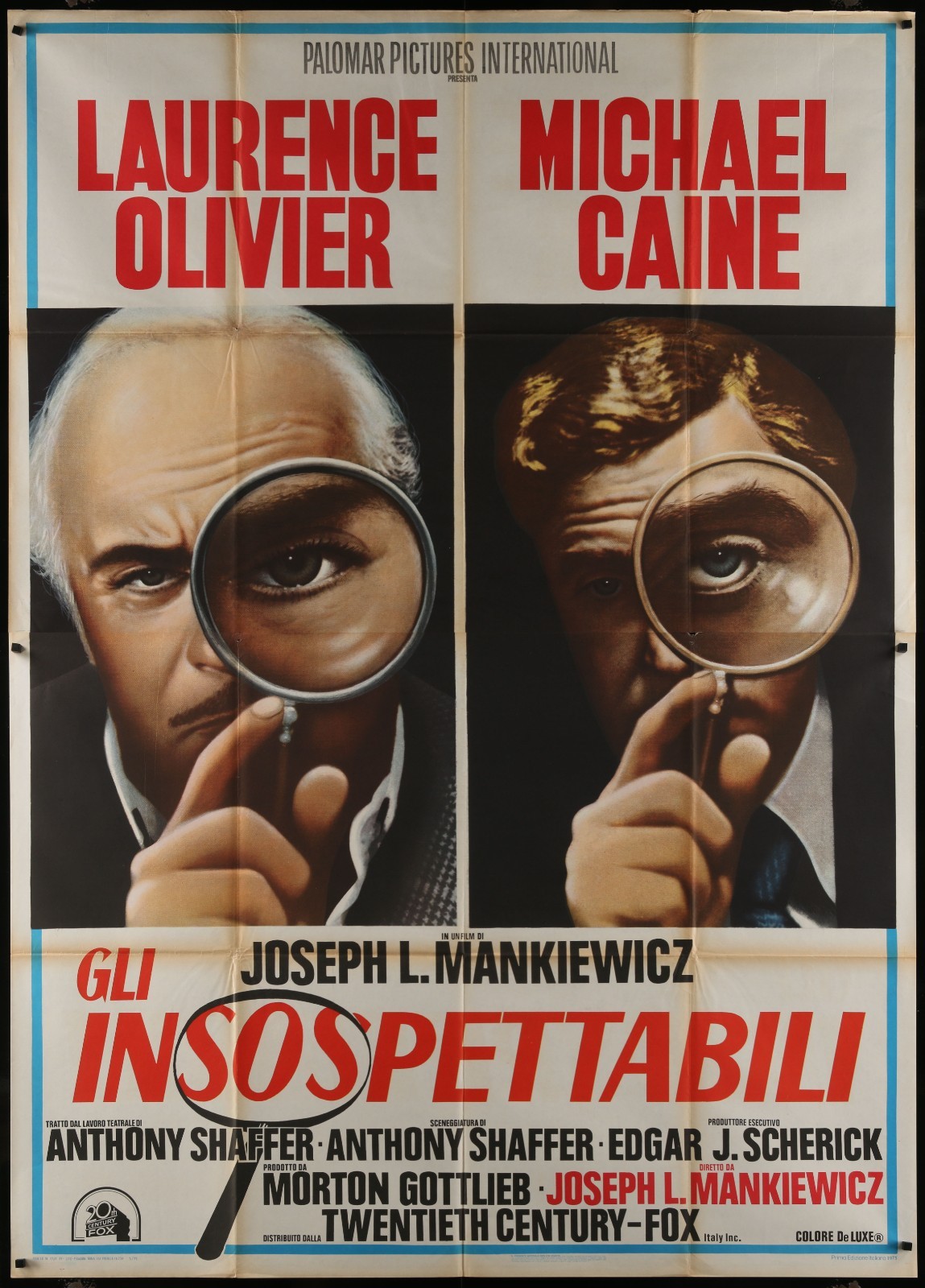 Sleuth 1972 55x79 Italian Original Movie Poster Laurence Olivier Michael Caine
