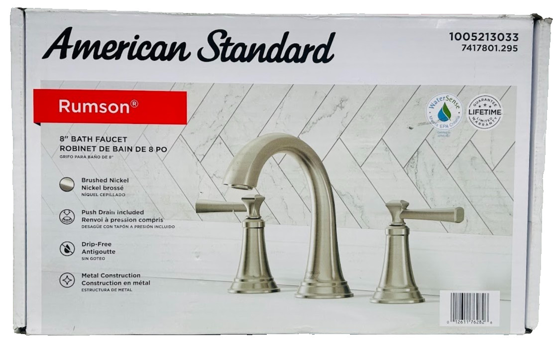 American Standard Rumson 8 in Widespread 2-Handle Bathroom Faucet Brushed Nickel