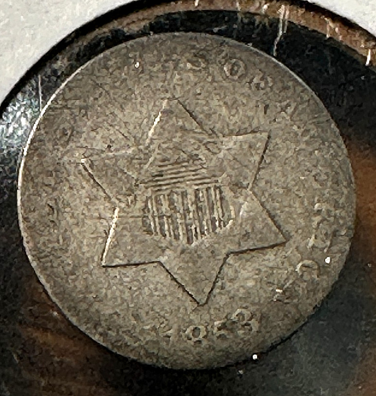 1853 3 Cent Silver Nice Original AG+ CHRC 1853 3 Cent Silver Nice Original AG+ CHRC