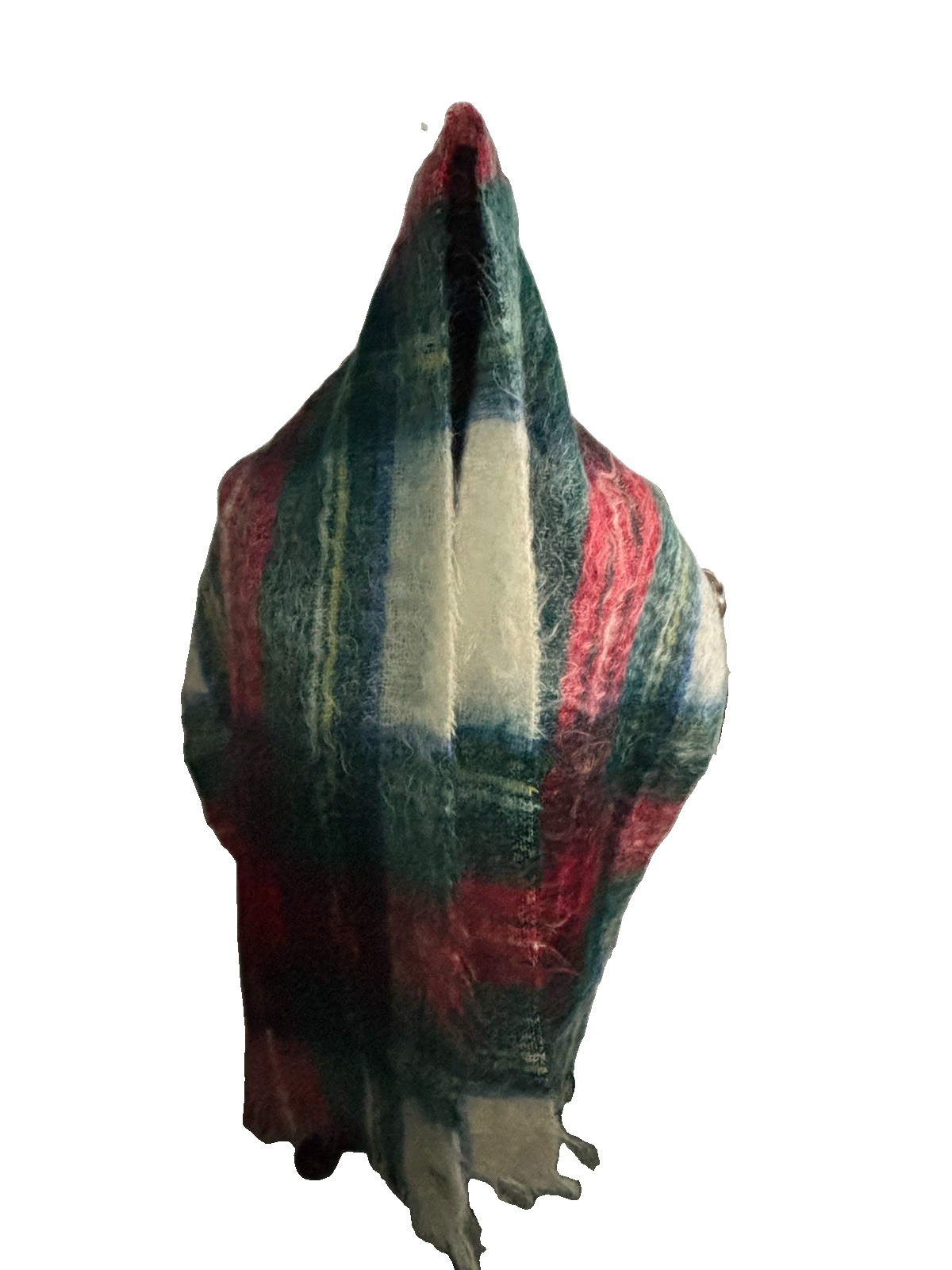 Vintage Yarrowvale Mohair/Wool Scarf Red Plaid 70\ Vintage Yarrowvale Mohair/Wool Scarf Red Plaid 70\