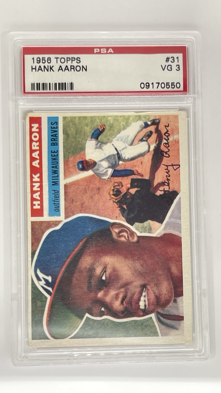 1956 Topps Hank Aaron #31 | PSA 3 VG 1956 Topps Hank Aaron #31 | PSA 3 VG