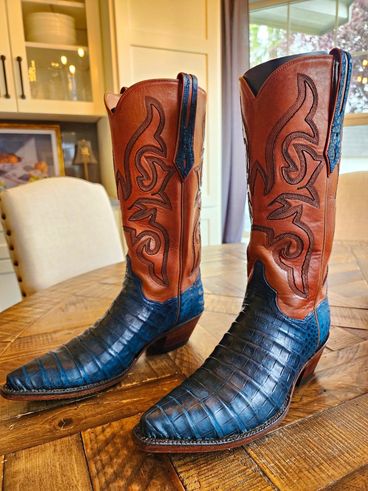 Kemo Sabe Blue Suede Caiman Exotic Cowboy Boots – Women’s 9.5M Lucchese Boots?