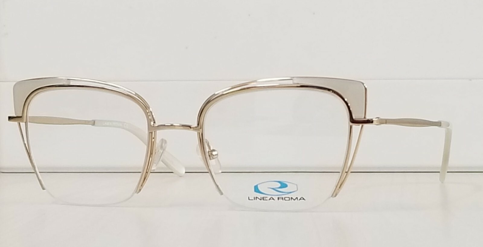 New Linea Roma MELENA C4 Womens Elegant Cat Eyed Eyeglasses Frame 51-20-140 Gold New Linea Roma MELENA C4 Womens Elegant Cat Eyed Eyeglasses Frame 51-20-140 Gold