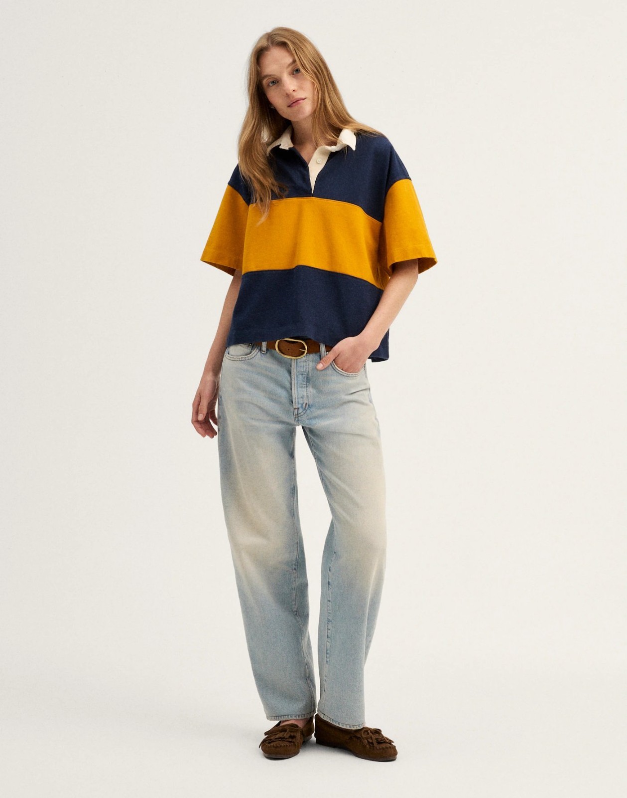 Madewell The Boxy Rugby Polo in Club Cotton Madewell The Boxy Rugby Polo in Club Cotton
