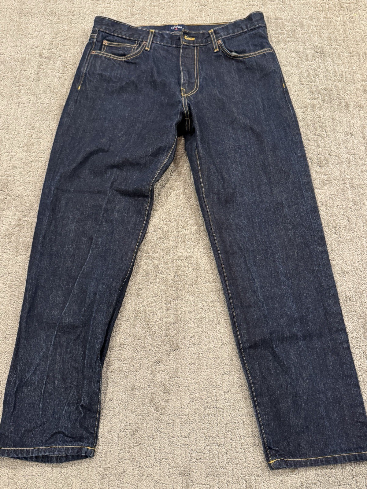 NOAH Dark Selvedge Jeans Straight Fit Button Zip 5-Pocket Made USA 34/32 New (X1 NOAH Dark Selvedge Jeans Straight Fit Button Zip 5-Pocket Made USA 34/32 New (X1