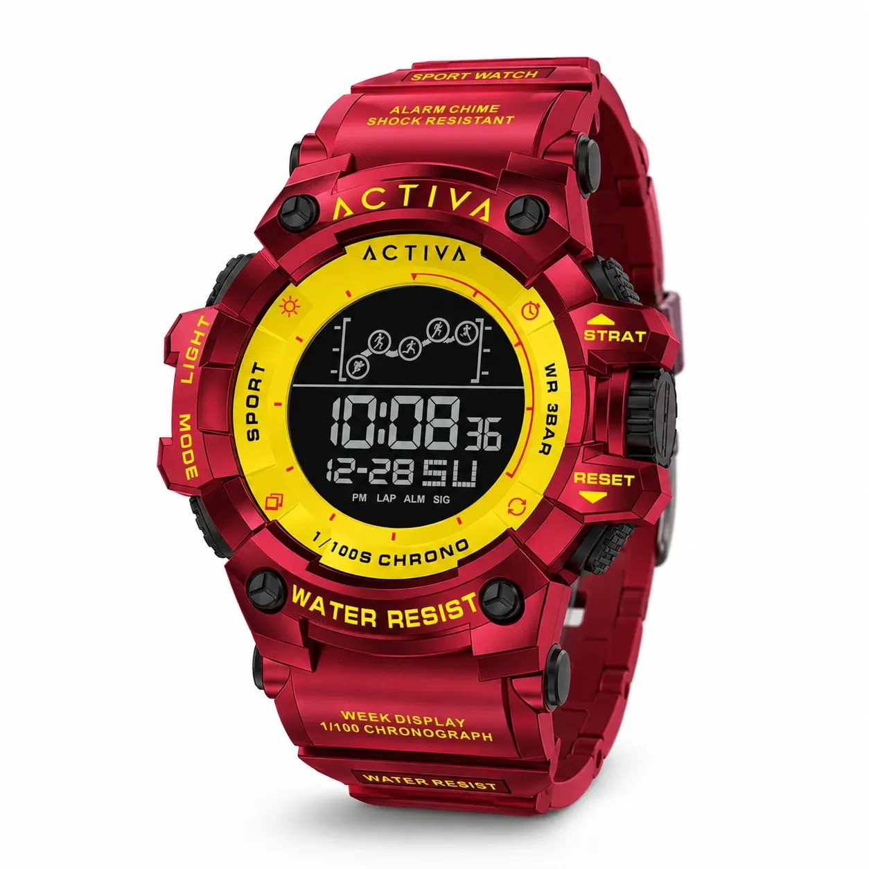 Activa X Invicta Digital Mens Watch - 50mm, Red & Yellow ACW8082-015 Activa X Invicta Digital Mens Watch - 50mm, Red & Yellow ACW8082-015