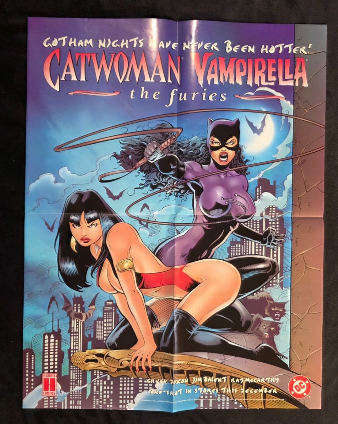 CATWOMAN VAMPIRELLA The Furies Poster 1996 Jim Balent Harris DC Adult 22 x 17 In