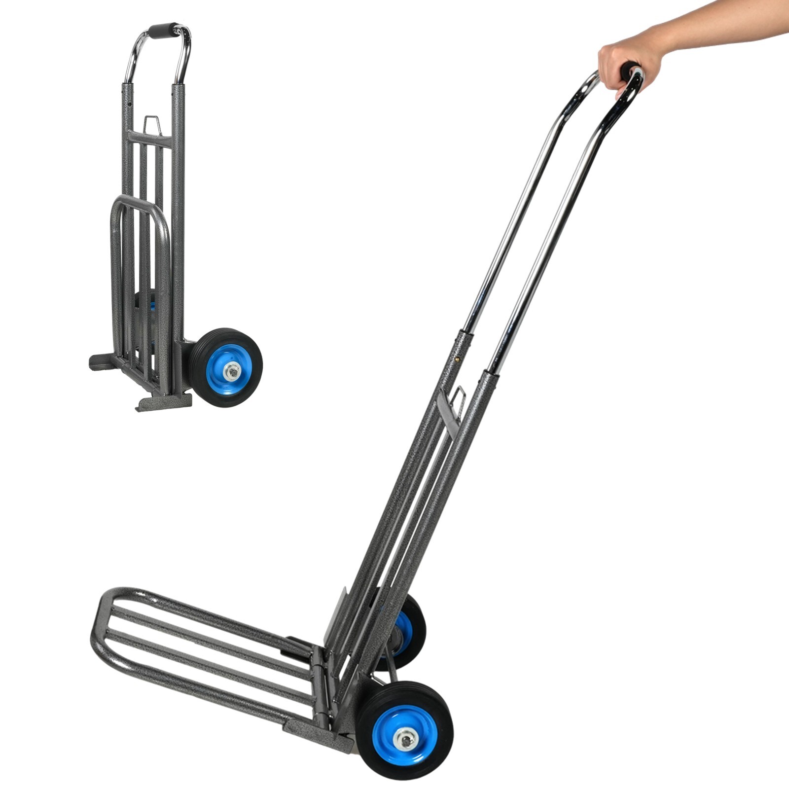 VILOBOS Heavy Duty Hand Truck Dolly Folding Moving Travel Cart Adjustable Handle